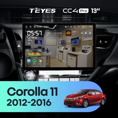 Штатная магнитола Teyes CC4 Pro 12/256 Toyota Corolla (2012-2016) Тип-A (13")