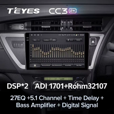 Штатная магнитола Teyes CC3 2K 4/32 Toyota Auris 2 E180 (2012-2015) Правый руль