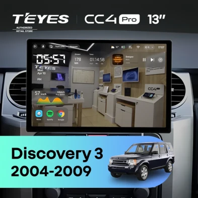 Штатная магнитола Teyes CC4 Pro 8/128 Land Rover Discovery 3 (2004-2009) F2 (13")