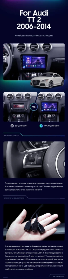 Штатная магнитола Teyes CC3L 4/32 Audi TT 2 (2006-2014)