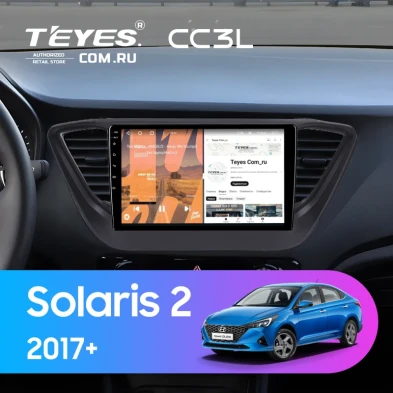 Штатная магнитола Teyes CC3L 4/64 Hyundai Solaris 2 (2017-2020) F2 (черный матовый) Тип-B