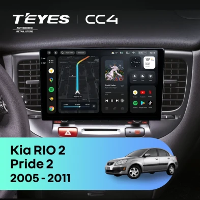 Штатная магнитола Teyes CC4 8/128 Kia Rio 2 (2005-2011) F2