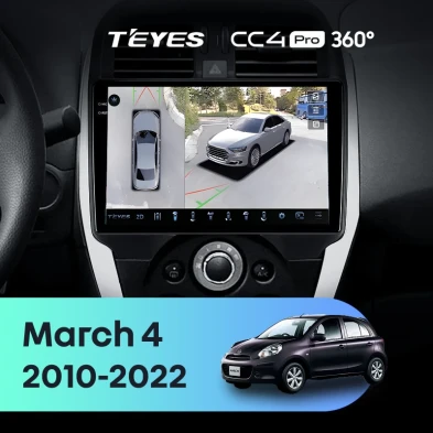 Штатная магнитола Teyes CC4 Pro 360 12/256 Nissan March 4 (K13) (2010-2022) F1