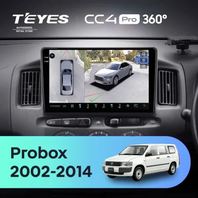 Штатная магнитола Teyes CC4 Pro 360 12/256 Toyota Probox XP50 XP160 (2002-2014) Правый руль